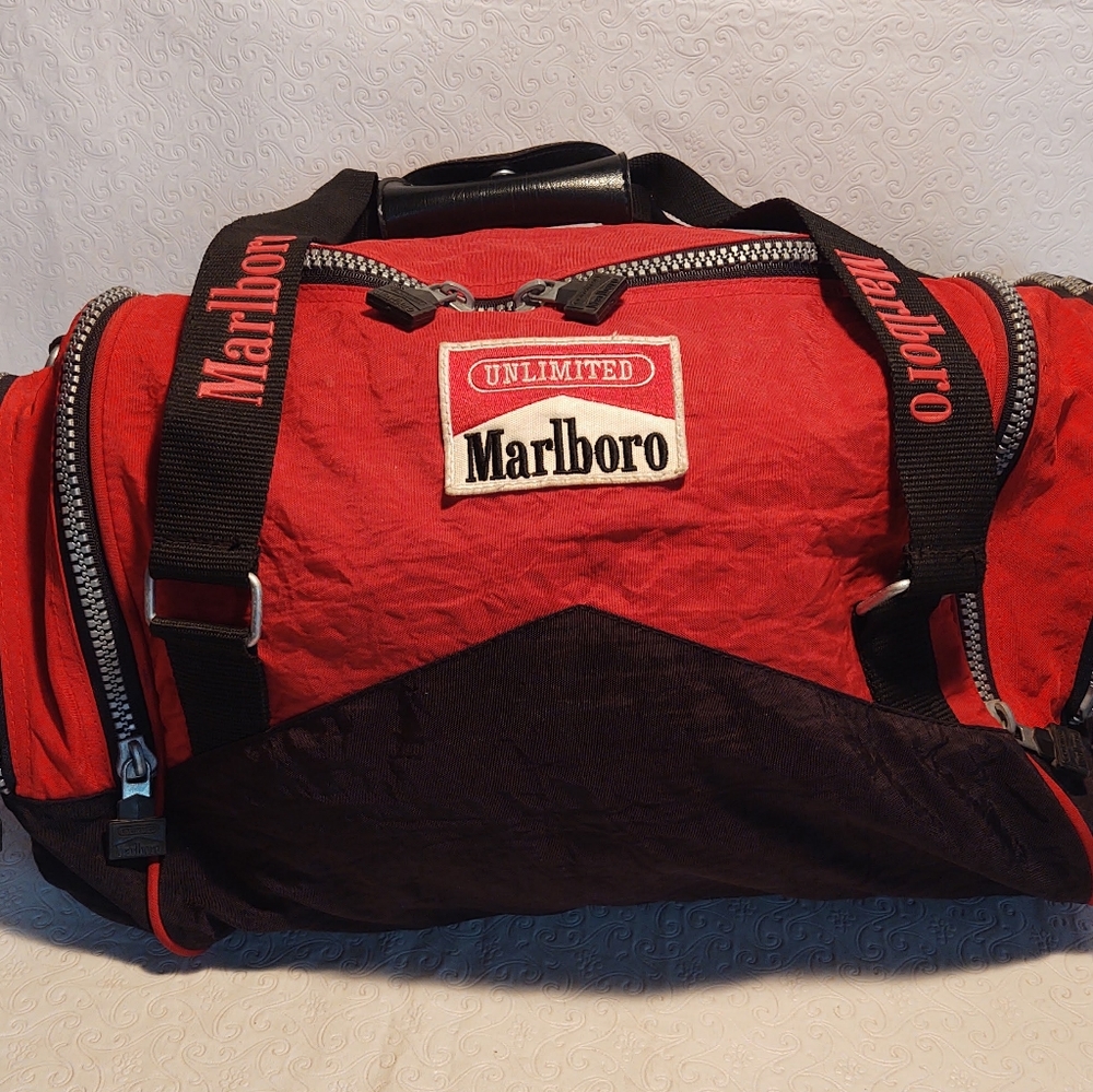 Vintage Marlboro Red Racing Team Duffel Bag